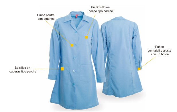 Delantal (Mujer) /Cotona (Hombre) Blanco - Imagen 2